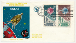 NOUVELLES HÉBRIDES - Env FDC 1er Jour - U.I.T. Satellite Relay - Port Vila - 17/5/1965 - émission Française - FDC