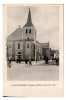 LUSSAC LES CHATEAUX-- L' église,vue Prise à L'Ouest ( Très Animée ).....éd  Robuchon..pub Au Dos...à Saisir - Lussac Les Chateaux