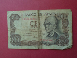 1 BILLET    EL BANCO DE ESPANA 100 CIEN PESETAS  1970 - 100 Peseten