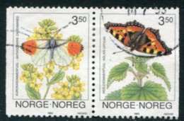 NORWAY 1993 Butterflies Used.   Michel 1114-15 - Usados