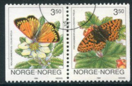 NORWAY 1994 Butterflies Used.   Michel 1143-44 - Gebraucht