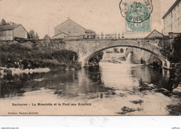 SAULXURES SUR MOSELOTTE LA MOSELOTTE ET LE PONT AUX GRAVIERS 1907 TBE - Saulxures Sur Moselotte