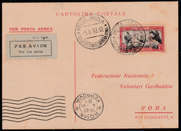 45 - 1932 - Volo Speciale Caprera-Roma Del 5.6. Cartolina Affrancata Con Garibaldi Es.2,25+1L.. N. A37. SPL - Storia Postale (Posta Aerea)