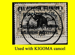 1916 (°) RUANDA-URUNDI RU USED RU 034 MILITARY CENTRAL CANCEL (double Circle) BLACK INK OVERPRINT 1916 - Gebraucht