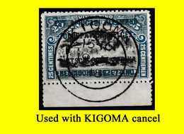 1916 (°) RUANDA-URUNDI RU USED RU 031 MILITARY CENTRAL CANCEL (double Circle) BLACK INK OVERPRINT 19/11/1919 - Oblitérés