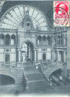 CPA - Avec Vignette Esperanto Congres Anvers 1911 Sur Carte Anvers - Intérieur Gare Centrale - Esperanto