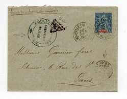 !!! ENTIER POSTAL 15C GROUPE POUR PARIS DE 1896, CACHET CORRESP D'ARMEES NOUVELLE CALEDONIE - Briefe U. Dokumente