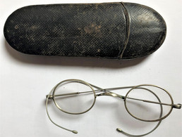 Anciennes Lunettes à Oeil En Fil De Fer Avec étui Années 20 - Glasses