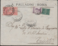52 - Lettera Da Roma Per Trieste Del 27.11.24, Affrancata Con Francobollo Pubblicitario 50 C. “TAGLIACOZZO” N. 17 + Espr - Publicité
