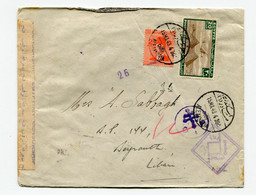 !!! EGYPTE, LETTRE D'ALEXANDRIE POUR BEYROUTH DU 15/3/1943 CENSURES EGYPTIENNE ET FRANCE LIBRE - Storia Postale