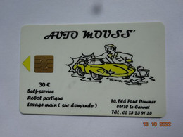 CARTE A PUCE CHIP CARD CARTE LAVAGE  AUTO MOUSS 30 € 06 LE CANNET - Car Wash Cards