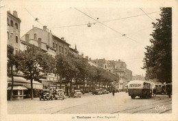 Toulouse * La Place Esquirol * Autobus Bus * Automobile Voiture Ancienne - Toulouse