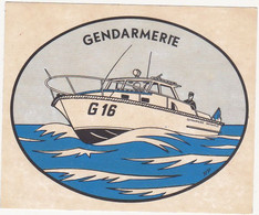 Ancien Autocollant / VEDETTE DE LA GENDARMERIE NATIONALE(Bateau) - Police & Gendarmerie