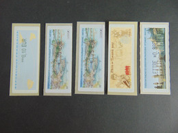 Beau Petit Ensemble De 5 Vignettes De Distributeurs - 1999-2009 Illustrated Franking Labels