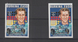 Burkina Faso 1995 Pilotes Automobiles Schumacher 939 + Non Dentelé, 2 Val ** MNH - Burkina Faso (1984-...)