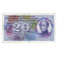 Billet, Suisse, 20 Franken, 1970, 1970-01-05, KM:46r, B - Suiza
