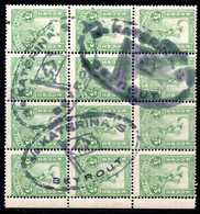 1107,GREECE,LEBANON.1901 FLYING HERMES 5 L. BLOCK OF 12,S/S KATERINA,S BEYROUT MARITIME CANCEL ??? - Usados