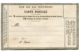 !!! ILE DE LA RÉUNION : CARTE PRÉCURSEUR NEUVE - Cartas & Documentos