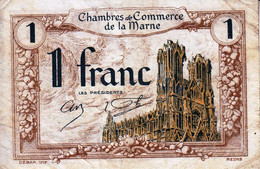 BON - BILLET - MONNAIE - 1 FRANC CHAMBRE DE COMMERCE DE REIMS ET CHÂLONS SUR MARNE 1926 -  51000  - N° 0085811 - Chambre De Commerce