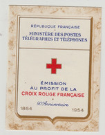 FRANCE:CARNET CROIX ROUGE 1954 ** NEUF SANS CHARNIERE - Croix Rouge