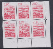 France N° 2951 XX Région Auvergne En Bloc De 6 Coin Daté Du 18 . 04 . 95  Sans Barre,  Sans Charnière, TB - 1990-1999