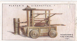 Fire Fighting Appliances 1930  - Players Cigarette Card - 2 Newsham Fire Engine 1721 - Ogden's