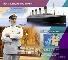 Mozambico 2022, Titanic, Clock, Telegraph, BF - Horlogerie