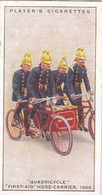 Fire Fighting Appliances 1930  - Players Cigarette Card - 28 Quadricycle 1895, First Aid , Ladder Carrier - Ogden's