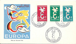 LUXEMBOURG 1958 EUROPA CEPT FDC - 1958