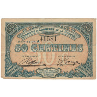 France, Guéret & Aubusson., 50 Centimes, 1918, TTB - Chambre De Commerce