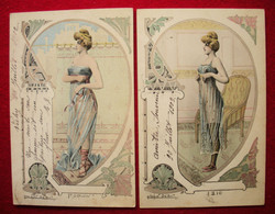 1902 Lot De 2 Femmes Sexy Des Temps Anciens Illustrées Jacques Debut éditeur L'H Paris Dos Scanné - Other & Unclassified