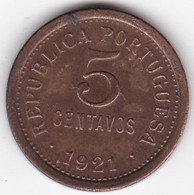 Portugal 5 Centavos 1921 , En Bronze, KM# 572 - Portugal