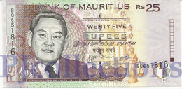 MAURITIUS 25 RUPEES 2009 PICK 49d UNC - Mauricio