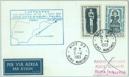 83145 - FRANCE - Postal History - FIRST FLIGHT: Nice - Palma Mallorca  #41  1963 - Autres & Non Classés