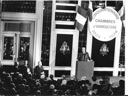 Photo De Presse: Cinquantenaire Chambres D'Agriculture 10 Janvier 1974 - Discours De Georges Pompidou - Personnes Identifiées