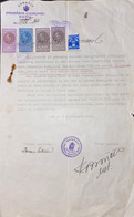 A19510 - TIMBRU FISCAL 10 LEI 2 LEI 1 LEU ROMANIA STAMP TIMBRUL AVIATIEI 1934 STAMPED DOCUMENT PRIMARIA COMUNEI SADU - Storia Postale