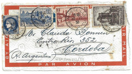22-10-3099 Devant De Lettre Pour L'argentine 391-392-393 Et 372 - Cartas