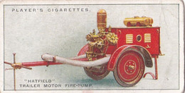 Fire Fighting Appliances 1930  - Players Cigarette Card - 48 Hatfield Trailer Pump - Ogden's