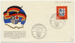 Germany Saarland Als Bundesland – Mi-Nr. 379 Ersttagsbrief / First Day Cover 1.1.1957 - Lettres & Documents