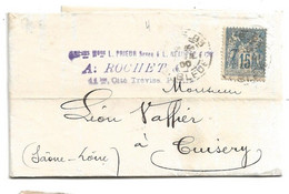 22-10-3101 LAC 1900 Paris Pour Cuisery - 1898-1900 Sage (Tipo III)
