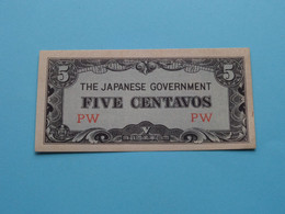 5 Five CENTAVOS ( PW ) The Japanese Government ( For Grade See SCAN ) Occupation / XF ! - Japón