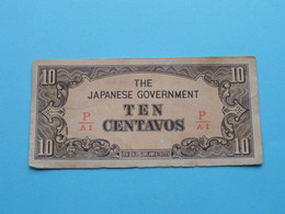 10 Ten CENTAVOS ( P/AI ) The Japanese Government ( For Grade See SCAN ) Occupation / G ! - Japón