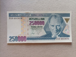 Billete De Turquía De 250000 Türk Lirası, Año 1970, Uncirculated - Turquie