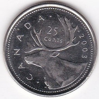 Canada 25 Cents 2003 P, Elizabeth II, En Acier Plaqué Nickel, KM# 493, Superbe - Canada