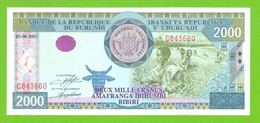 BURUNDI 2000 FRANCS 2001  P-41a  UNC - Burundi