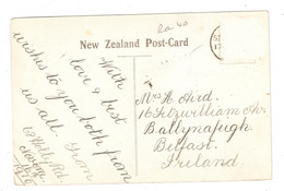 To Mrs Aird 16 Fitzwilliam Avenue Ballynafeigh Belfast Ireland Nov16 1910 NEW ZEALAND Embossed GREETINGS FR CHRISTCHURCH - Belfast