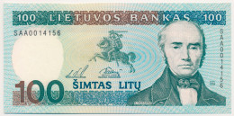 LITHUANIA - LITAUEN - LITUANIE 100 LITU P-50b Simonas Daukantas - University Of Vilnius 1994 - LOW SERIAL - UNC - Lituania