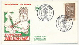 NIGER - 2 Enveloppes FDC - 25F + 5F Le Monde Uni Contre Le Paludisme - NIAMEY - 7 Avril 1962 - Niger (1960-...)