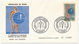 NIGER - Enveloppe FDC - 25F XVeme Anniv Déclaration Des Droits De L'homme - NIAMEY - 10 Déc 1963 - Niger (1960-...)