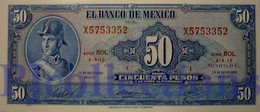 MEXICO 50 PESOS 1972 PICK 49u UNC - Mexico